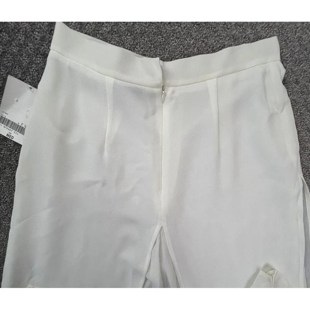 NWT Metaphor Ivory Layered Flowy Beach Cruise Dress Pants Med Wide‎ Leg Comfort - Image 10
