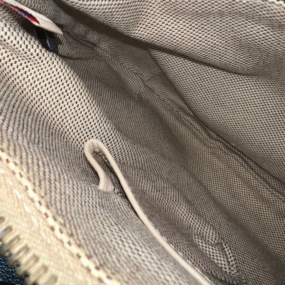 Dooney & Bourke Cream Signature Canvas and Leather Hobo Bag with Adjustable Leat - Image 10