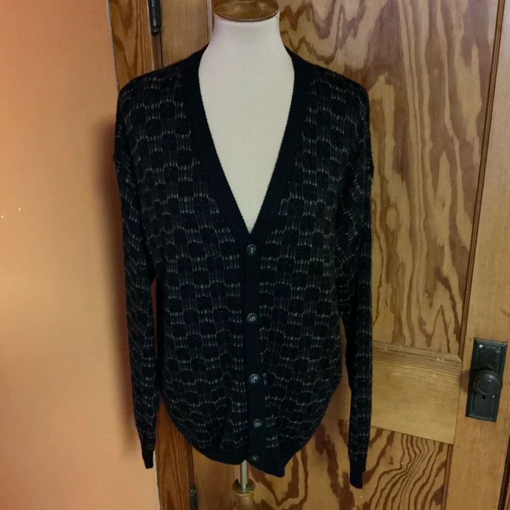 VTG Y2K Chunky Grandpa Cardigan Oversized Cozy Knit Size L - Image 9