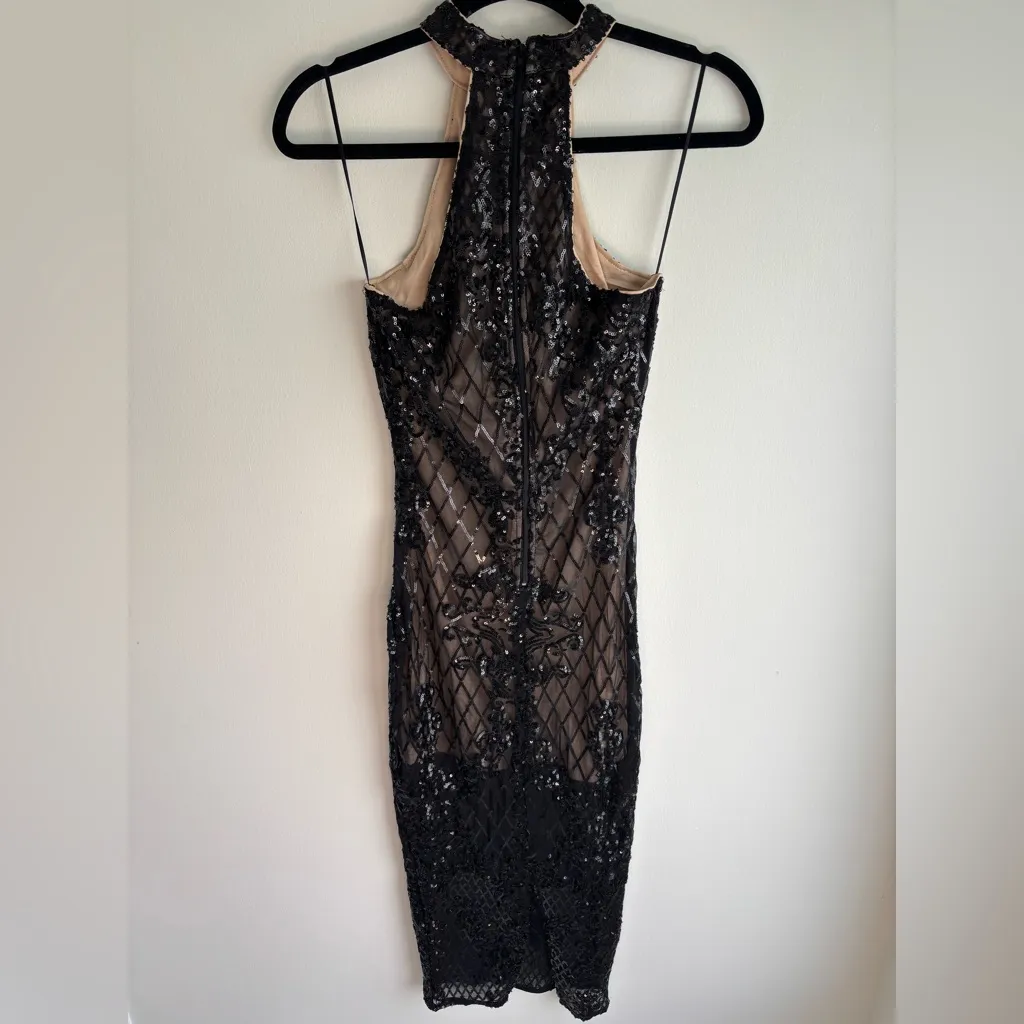 Elegant Black Sequin Midi Dress - Image 4
