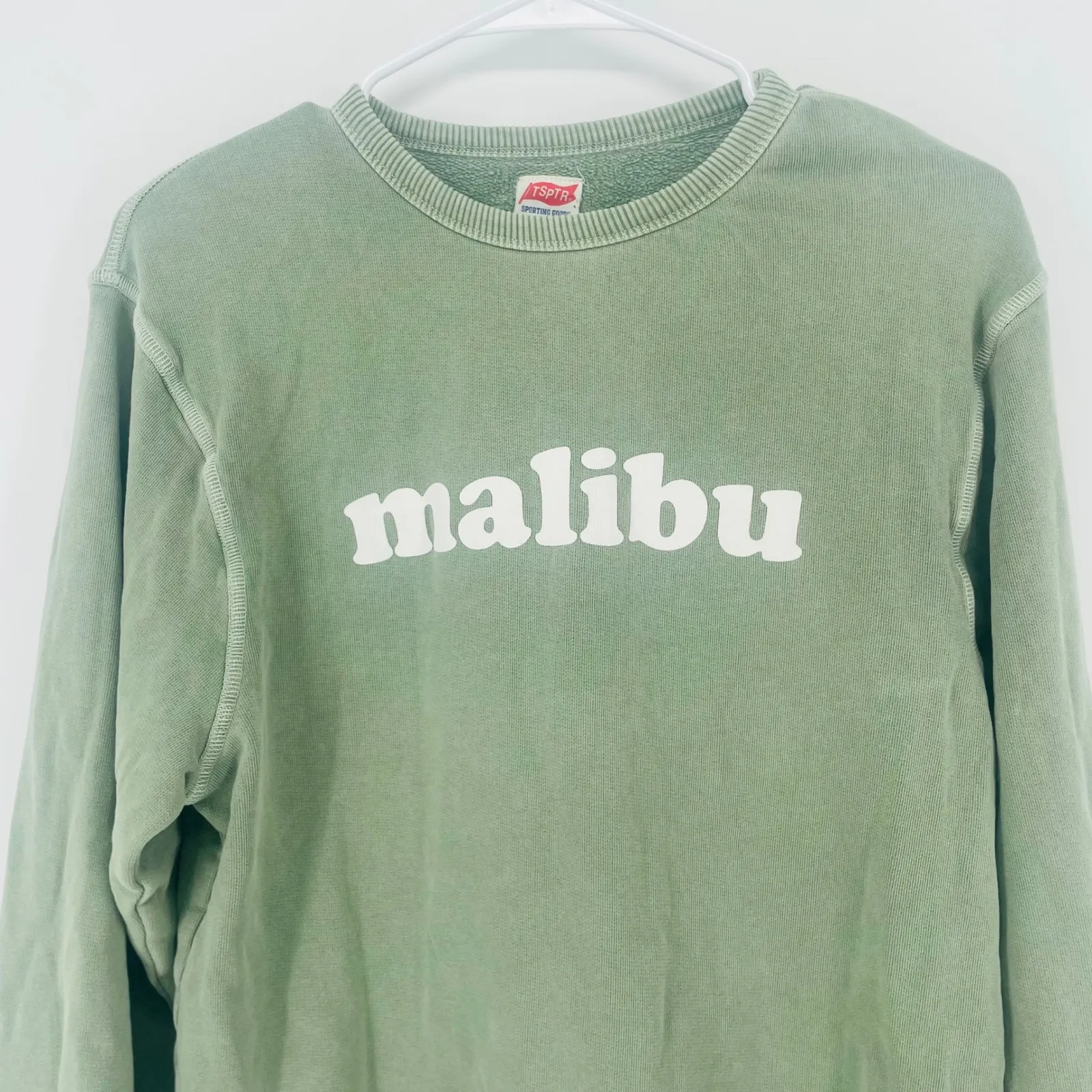 TSPTR Sporting Goods Malibu Sweatshirt Green Crew Neck Long Sleeve Size S - Image 2