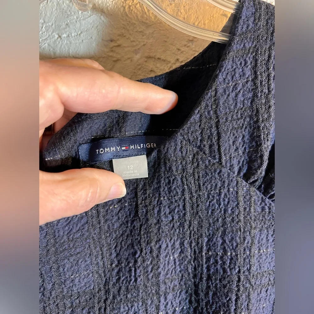 Tommy Hilfiger Textured Navy Black Plaid Dress
Career workwear evening cocktail - Image 2