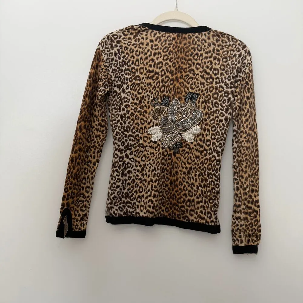 S Charlotte Silk and Angora Embroidered Beaded Sweater Black - Image 2