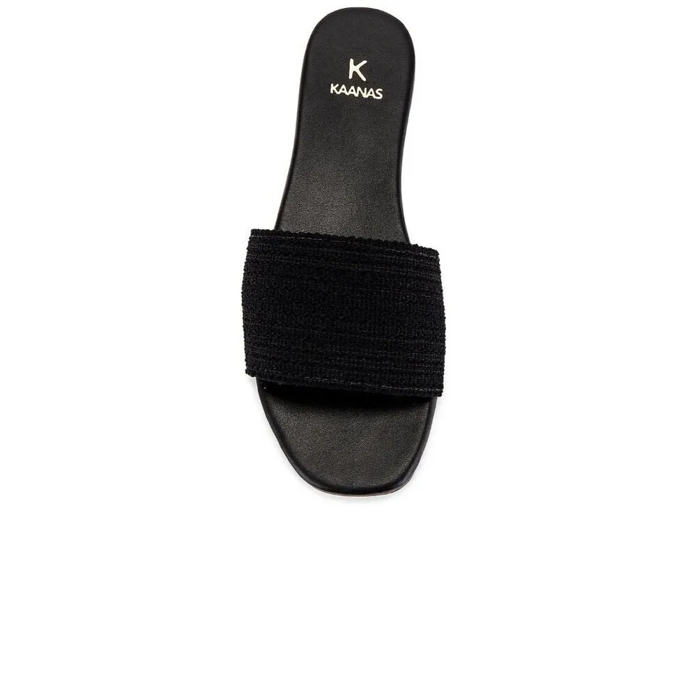 Kaanas Mallow Slide Sandals in Black 9 New with Box Womens Flats Slides - Image 14