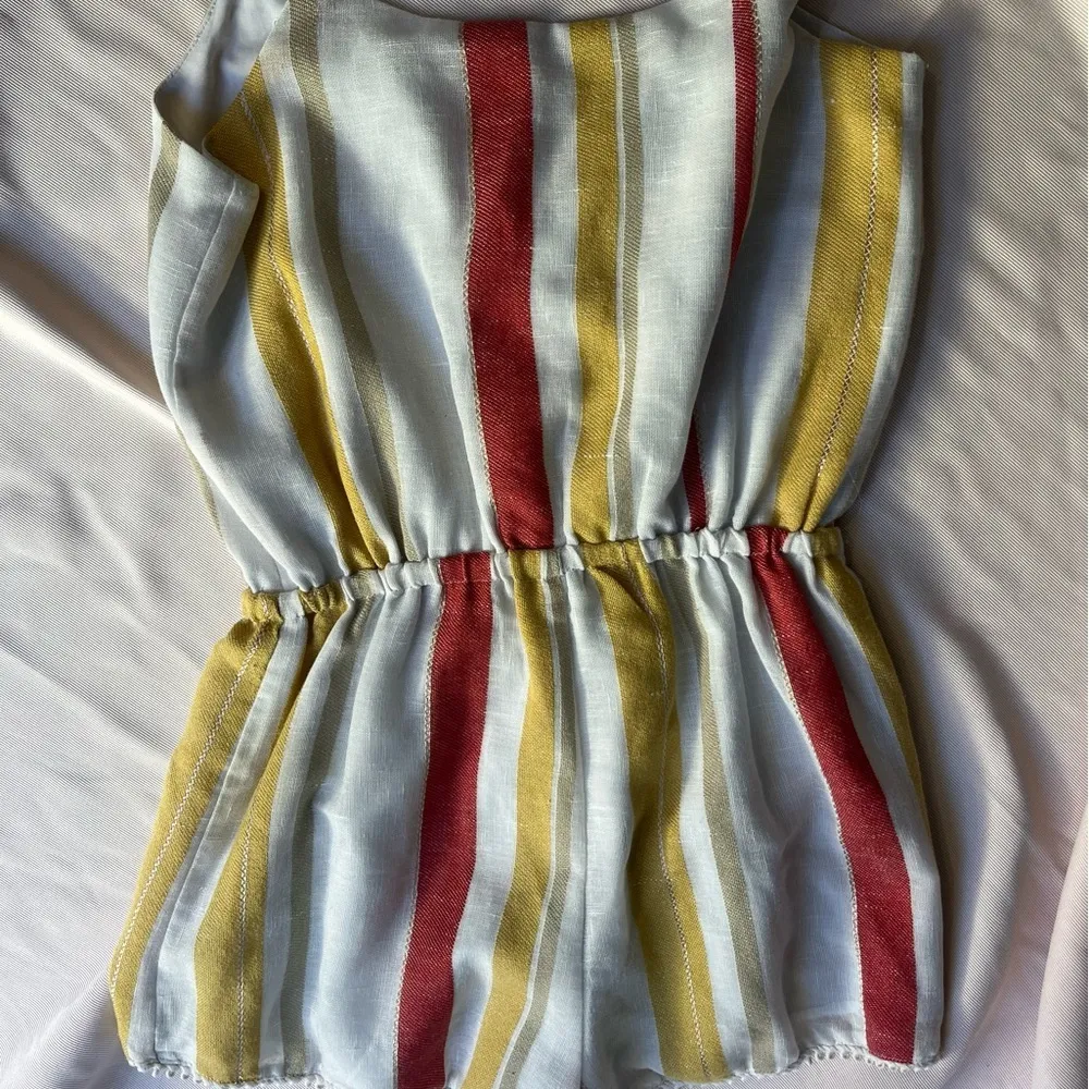 Dance & Marvel Red and Yellow Striped Jumpsuit Size M - Image 5
