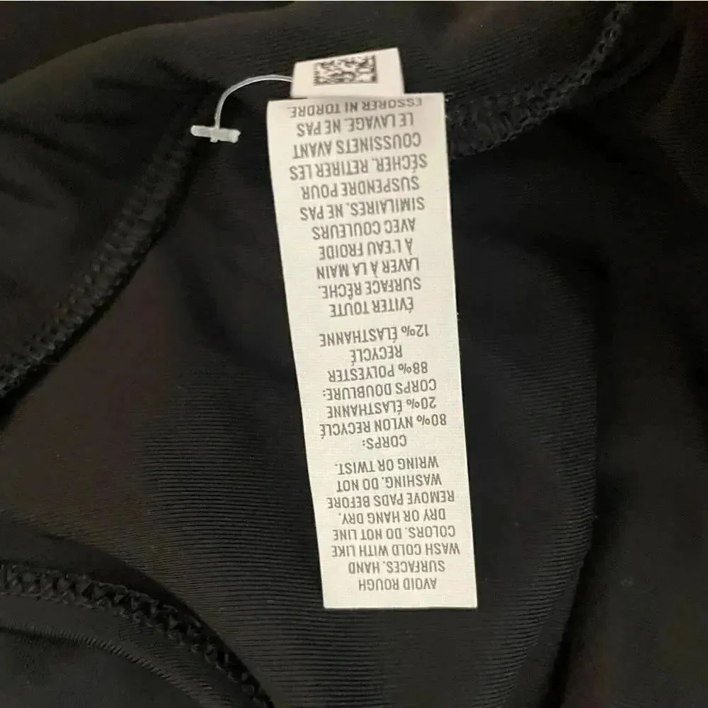 Aerie Black Cut Out Lightly Padded One Piece Minimalist Swimming Suit SZ M - Image 3