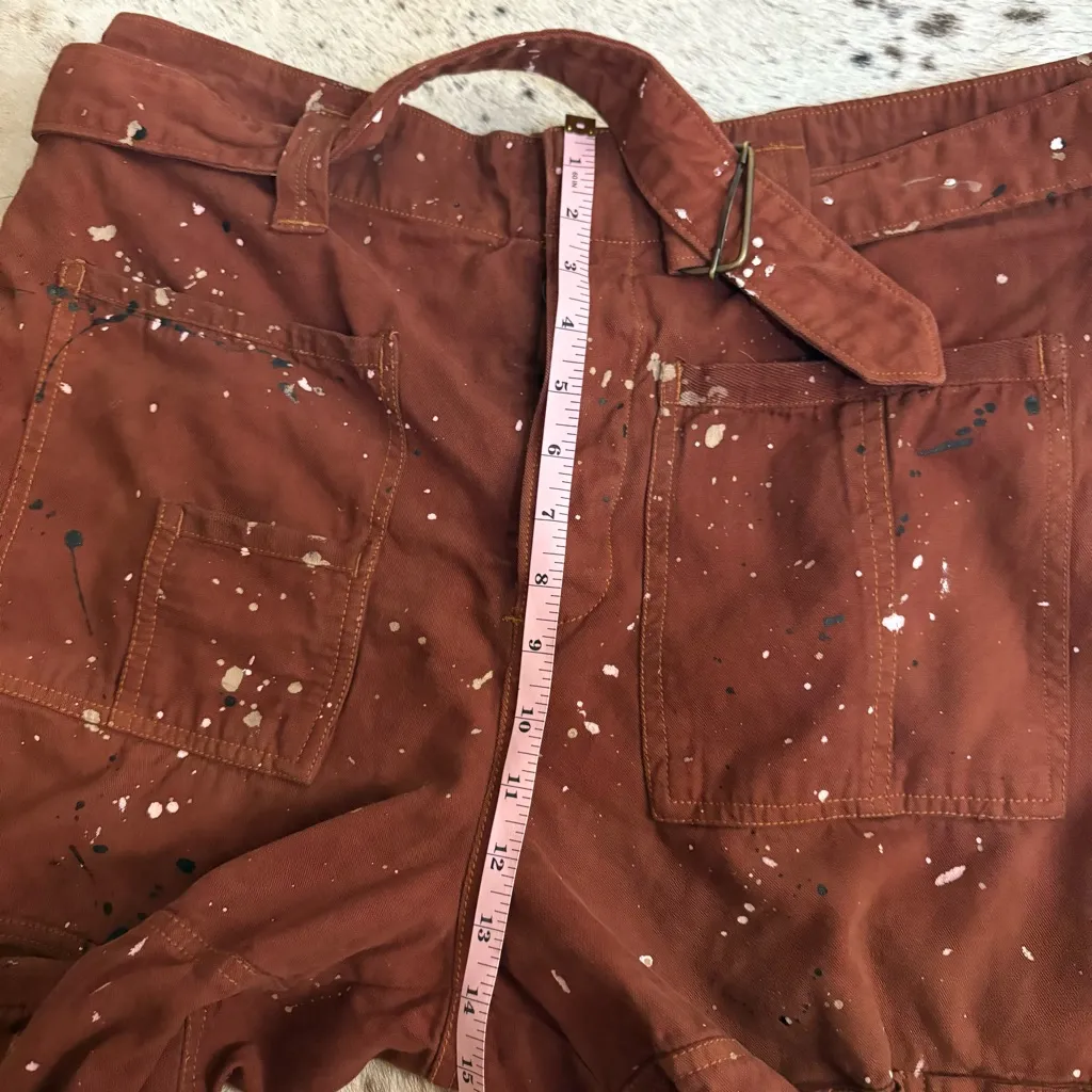 FREE PEOPLE Brown Painter Pants Size‎ 12 Boho Slouch - Image 8