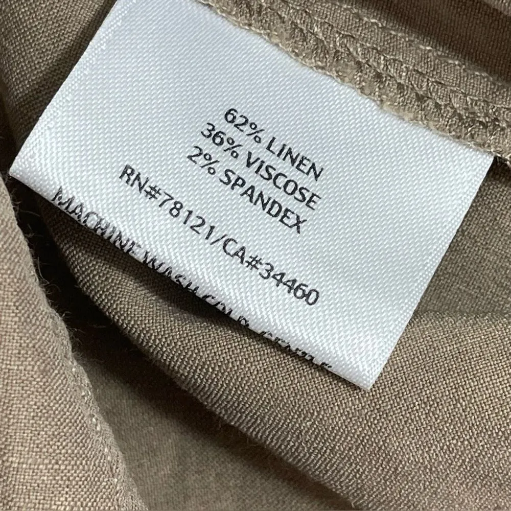 Eileen Fisher Cropped Linen Blend Pants Size 14P‎ Petite Brown Neutral - Image 5