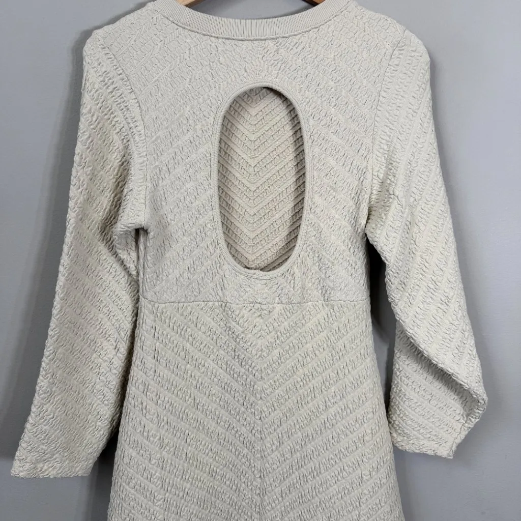 Free People Gabby Seamless Midi Dress Women's M/L Ivory Wet Plaster Textured NWT - Image 12