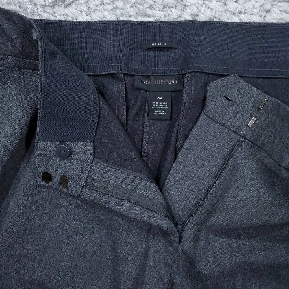 Lane Bryant Allie 26 Long Gray Straight Leg Stretch Dress Pants Size 26L - Image 4