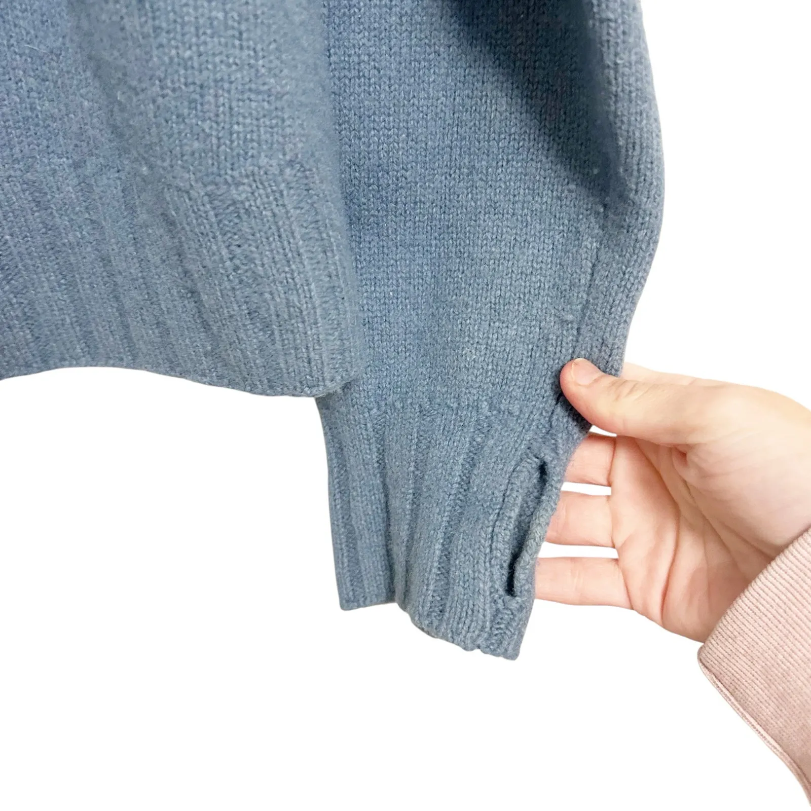 Sweaty Betty Blue Elevate Mountain Wool Yak Blend Sweater Sz 4-6 - Image 6