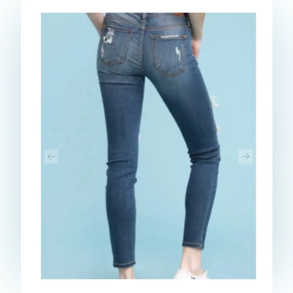 JUDY BLUE Green Blue Plaid Patch Skinny Fit Jeans Size 0/24 Women’s - Image 9