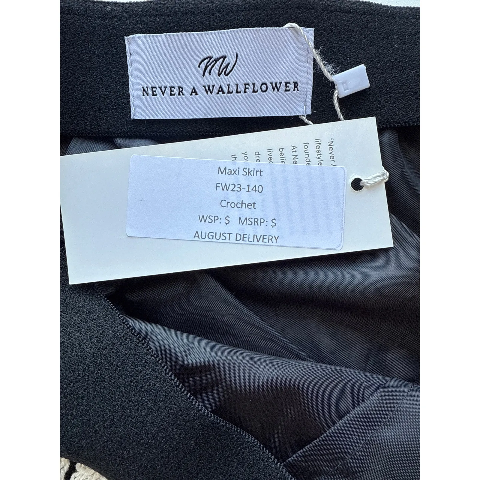 NWT Never A Wallflower Crochet Sweetheart Top & Maxi Skirt Set Size XS Black - Image 8