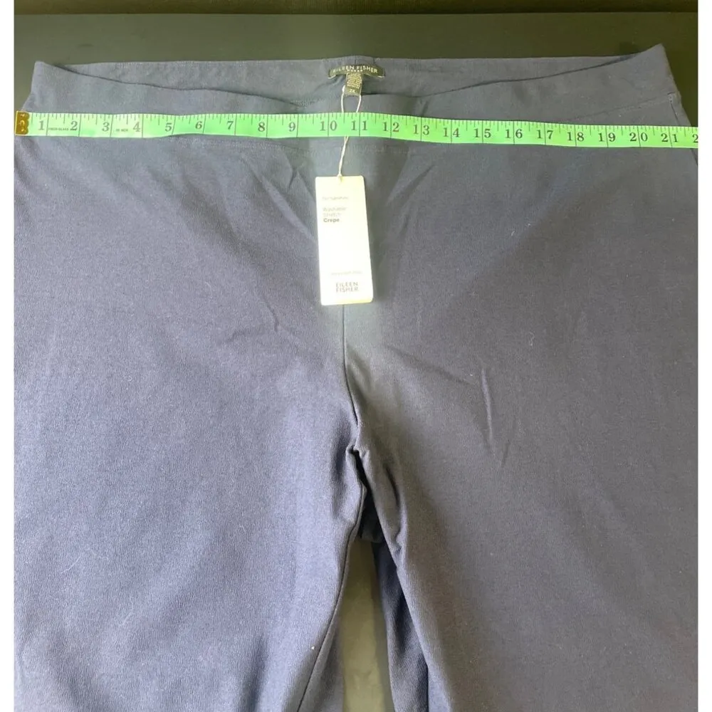 Eileen Fisher Women's Navy Blue Stretch Pants Size 3X x 27L SKU 2197 - Image 3