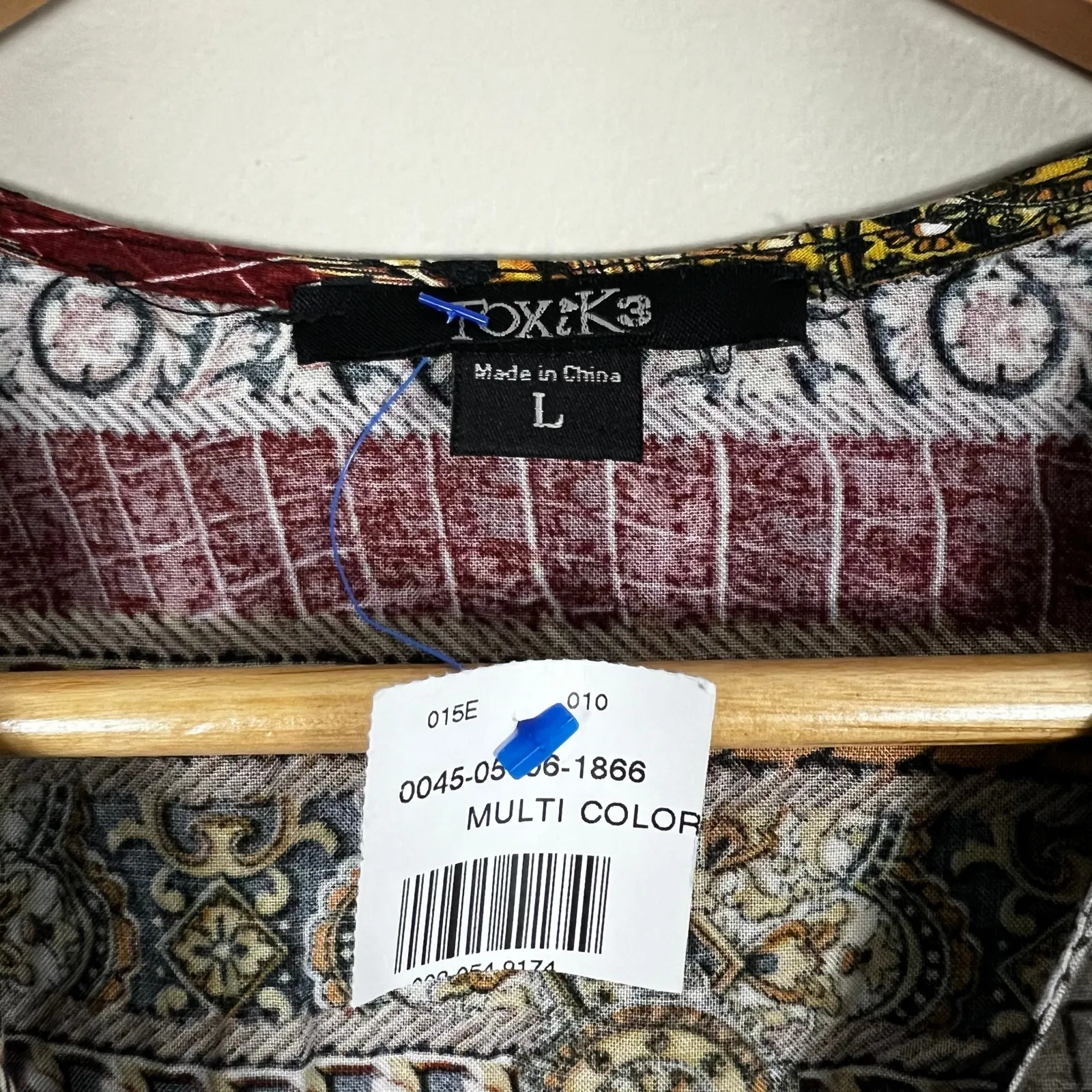 NWT Toxik3 Jumpsuit Womens L Multicolor Abstract Maximalist Tribal Eclectic Boho Size L - Image 6