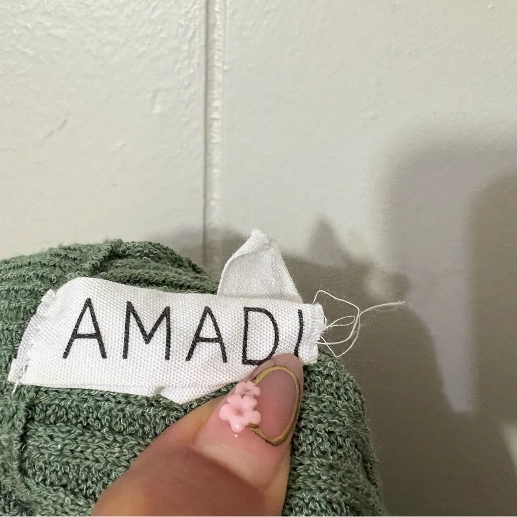 Anthropologie Amadi Ribbed Knit Midi Dress Sage Green XS - Image 11