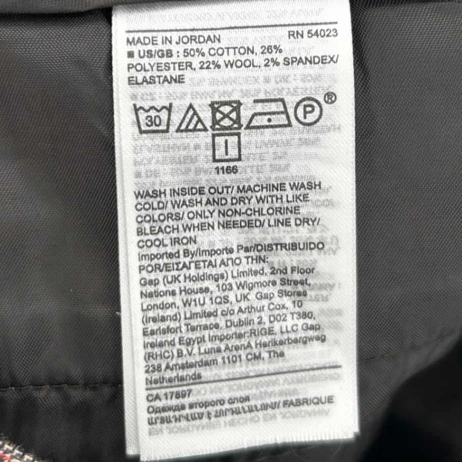 NWT Banana Republic Ryan Slim Straight Plaid Cotton Wool Pants Womens Sz 16 Long - Image 6