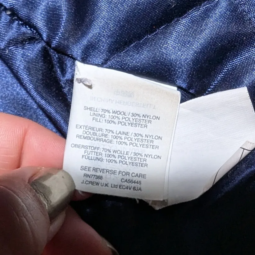 J. Crew Camel Tan Italian Stadium Cloth Wool Blend Full Zip Lodge Coat Sz 2 - Image 7