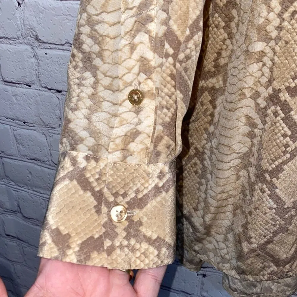 Equipment Snakeskin Print Silk Button Down Dress - Image 2