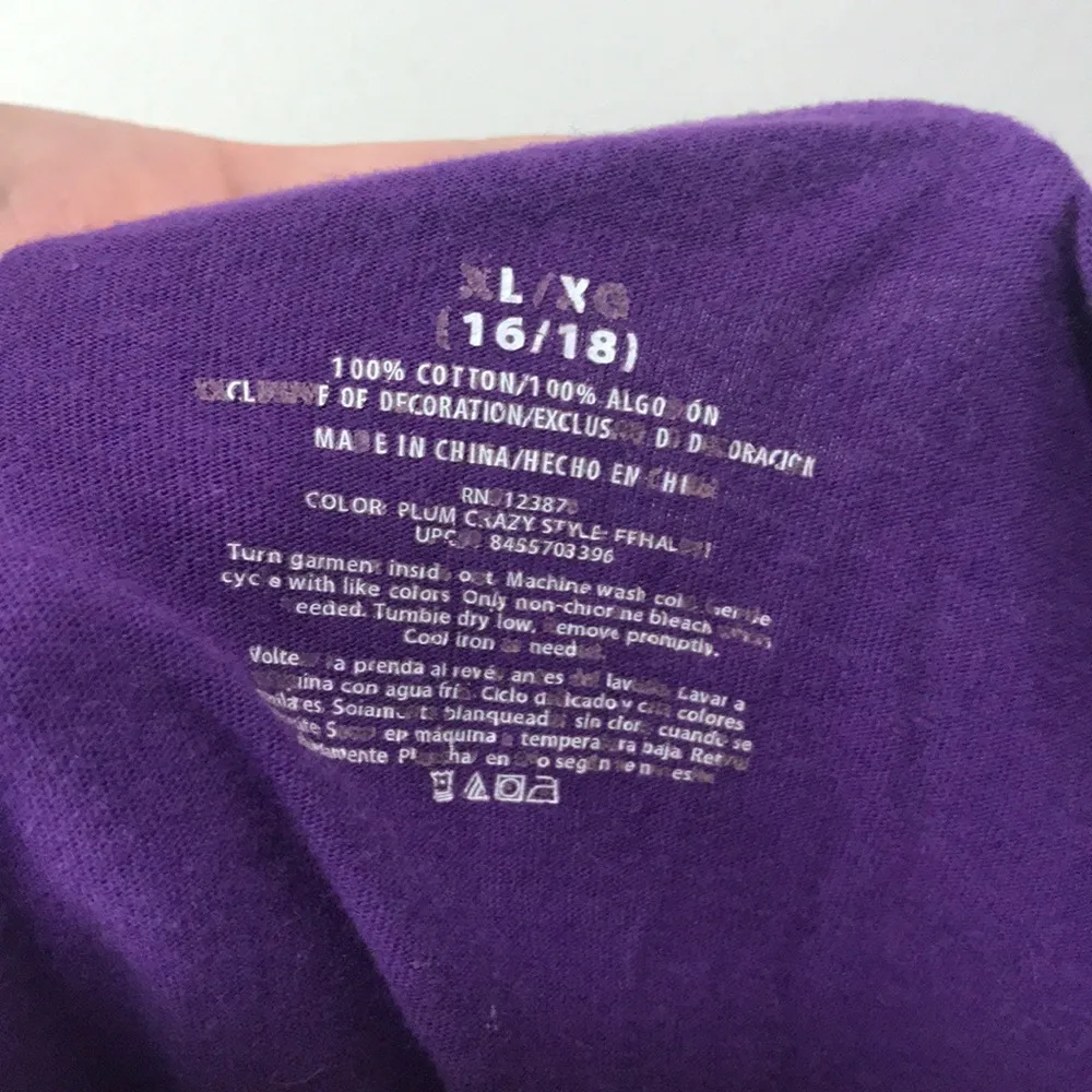 Halloween Witch Bat Spider Purple Long Sleeve Top Size XL - Image 4