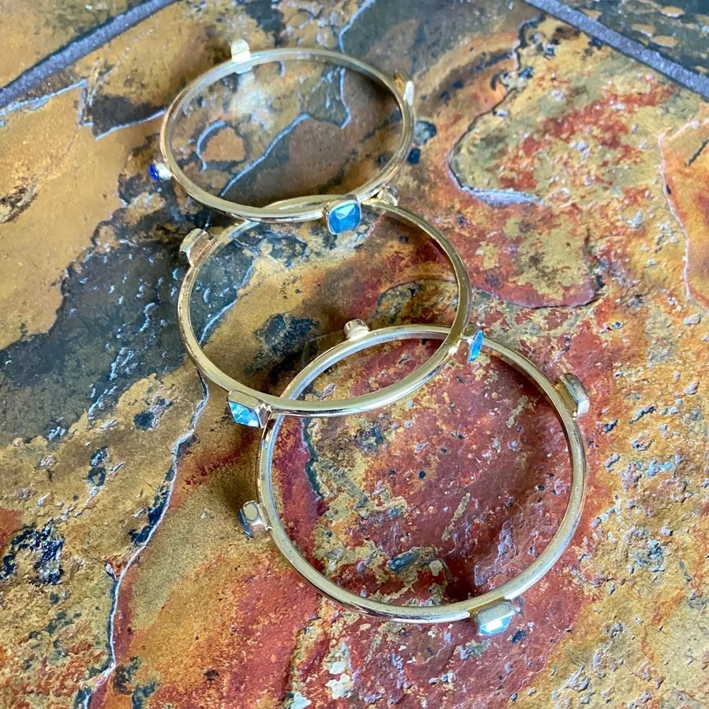 Blue & Gold Bangle Bracelet Stackables - Image 3