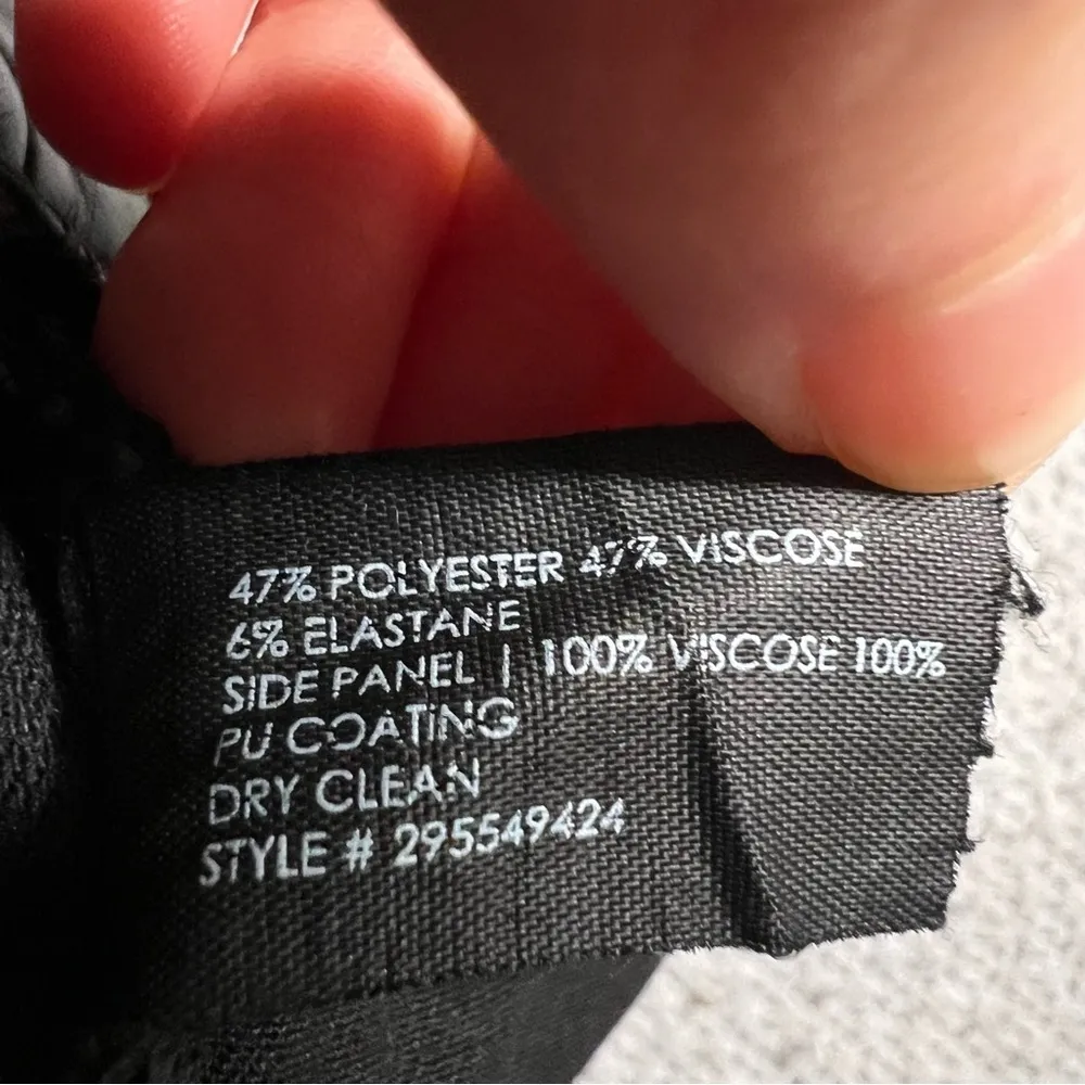 Club Monaco Rochelle Leather Leggings Zip Pockets Style 295549424 Sz 4 Black EUC - Image 6