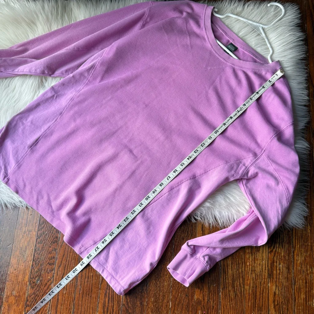 Oversized Purple Long sleeve Waffle Textured Top - Image 5