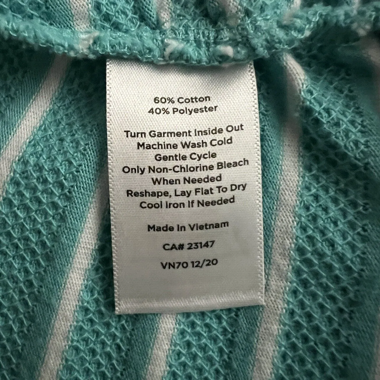 Talbots Shirt Womens Small Blue White Waffle Knit Casual Loungewear‎ Athleisure - Image 8