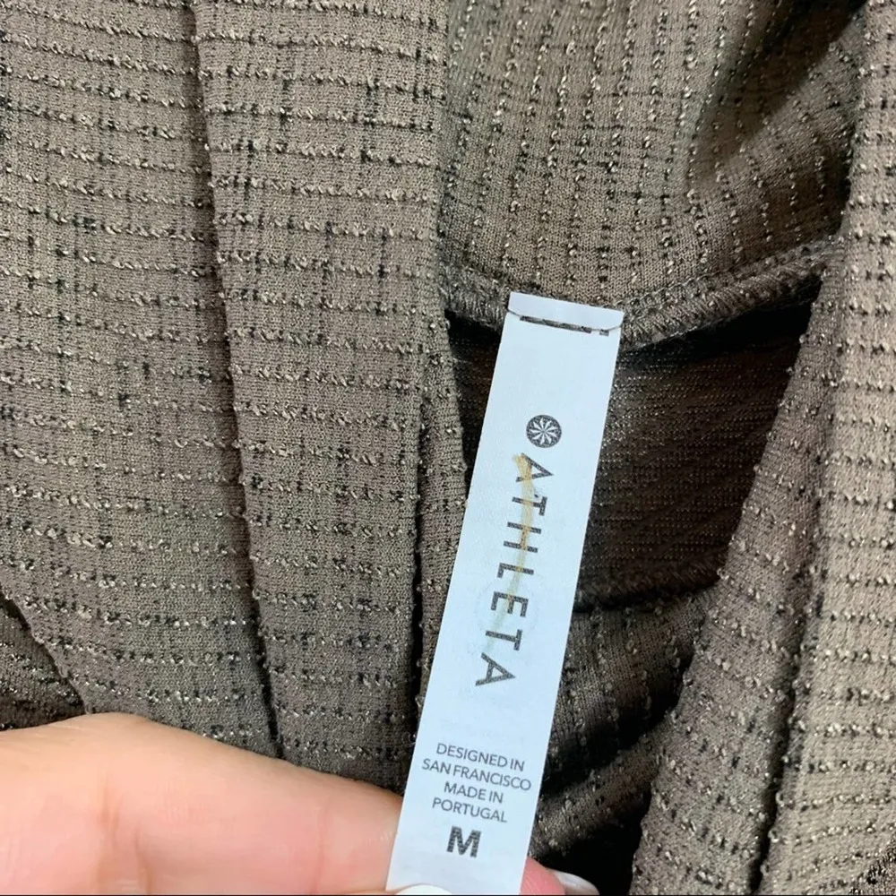 Athleta Flurry Blizzard Shine Turtleneck Top Coffee House - Image 3