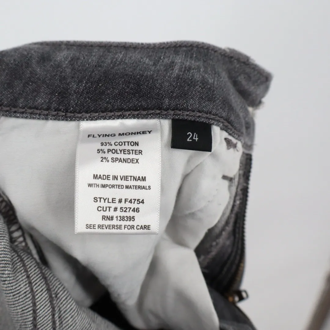 Flying Monkey Gray Wash Denim Jeans Straight Leg Distressed Size 24 Style F4754 - Image 4