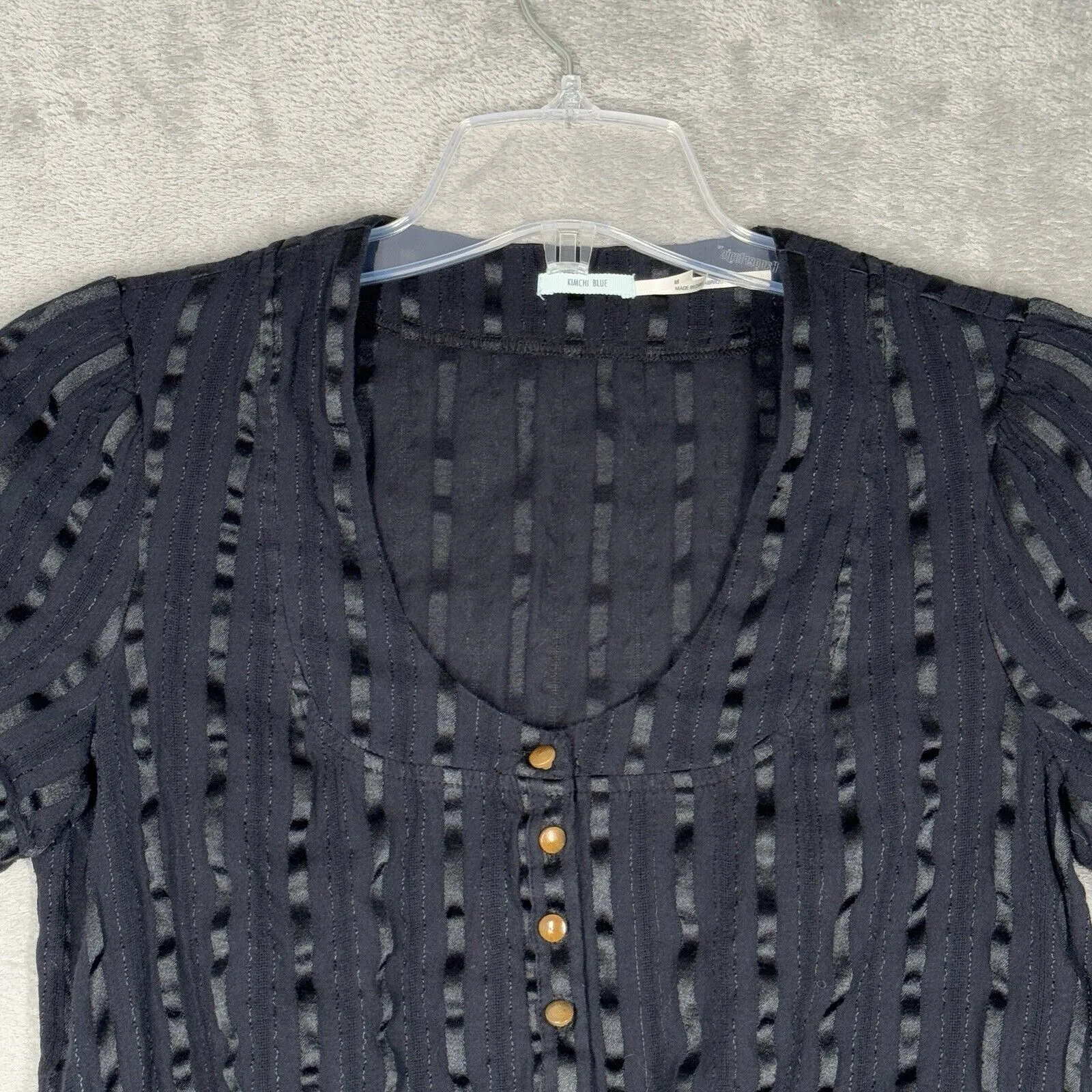 Kimchi Blue Shirt Women Medium Black Blouse Neutral Feminine Gothic Witchy Fairy - Image 4