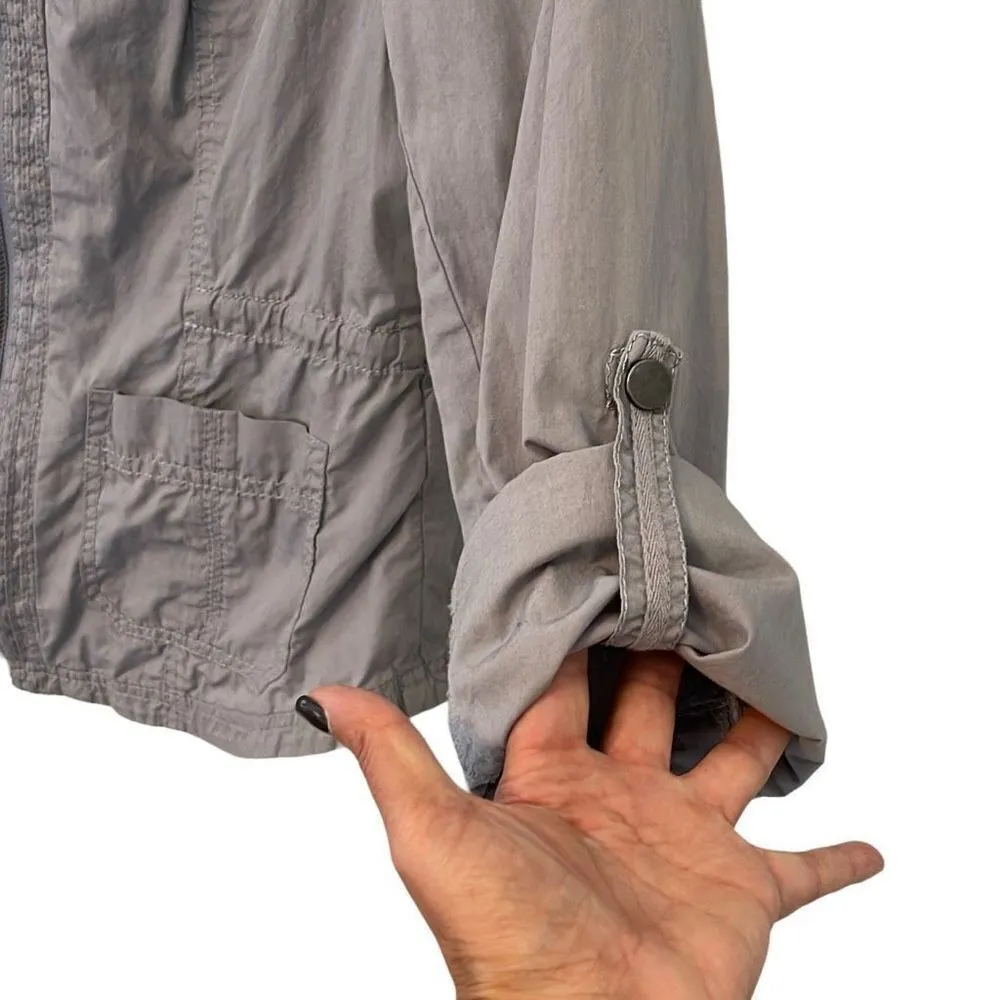 EXPRESS Jacket Casual Light Weight Cotton Size Medium Gray‎ - Image 3