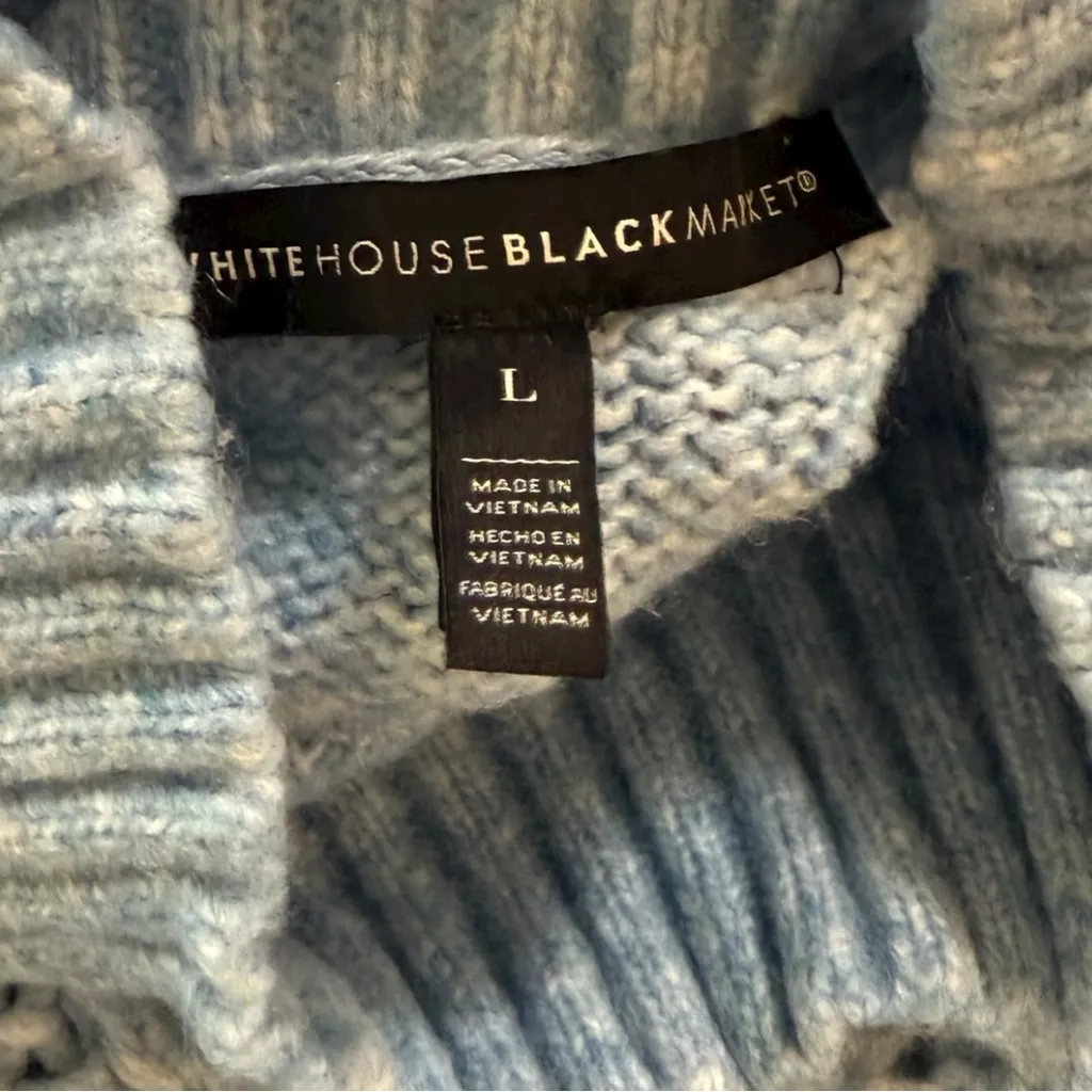 White House Black Market Light Blue Mock Neck Sweater - Image 5