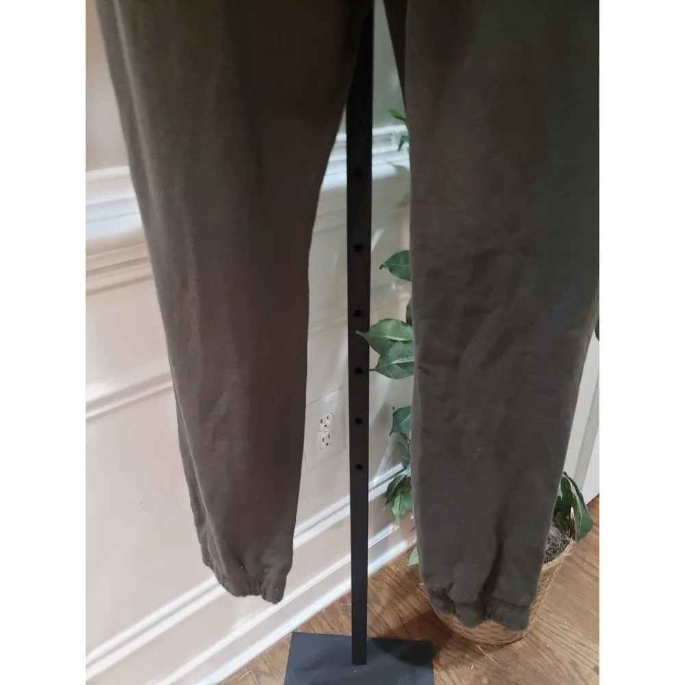 Nude Women's Green Solid Cotton Sleeveless Back Zip Cut Out Knee Jumpsuit Size L Size L - Image 9