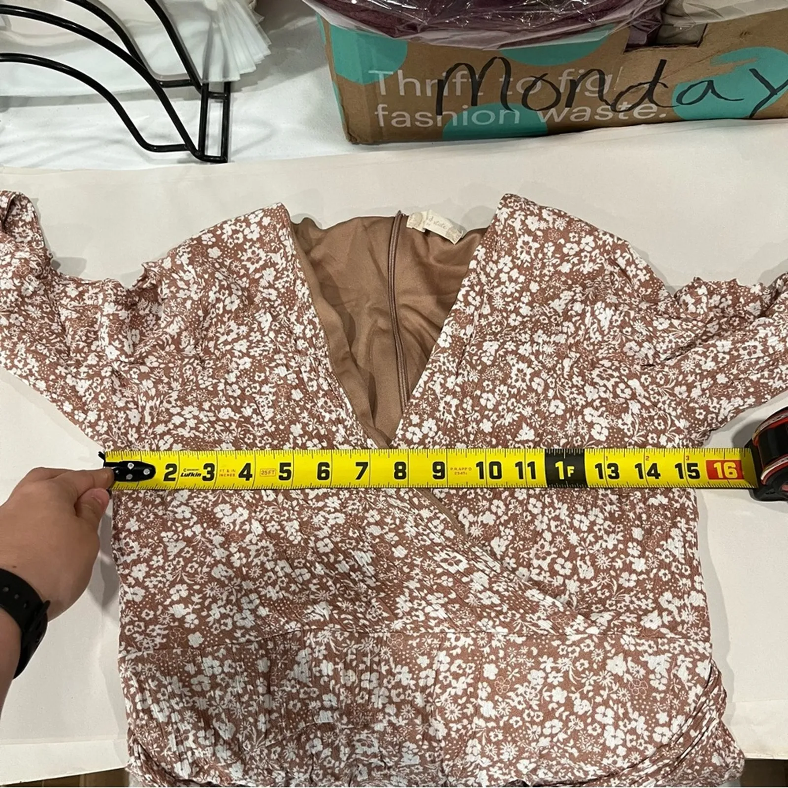 Altar’d State Ditzy Floral Mia Mini Dress Surplice Faux Wrap Ruffles Girly - Image 10