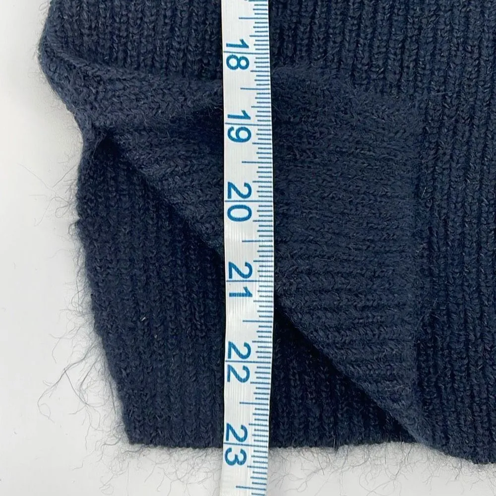 Ann Taylor Womens Pullover Sweater Mock Neck Acrylic Stretch Navy Blue XS Petite - Image 6