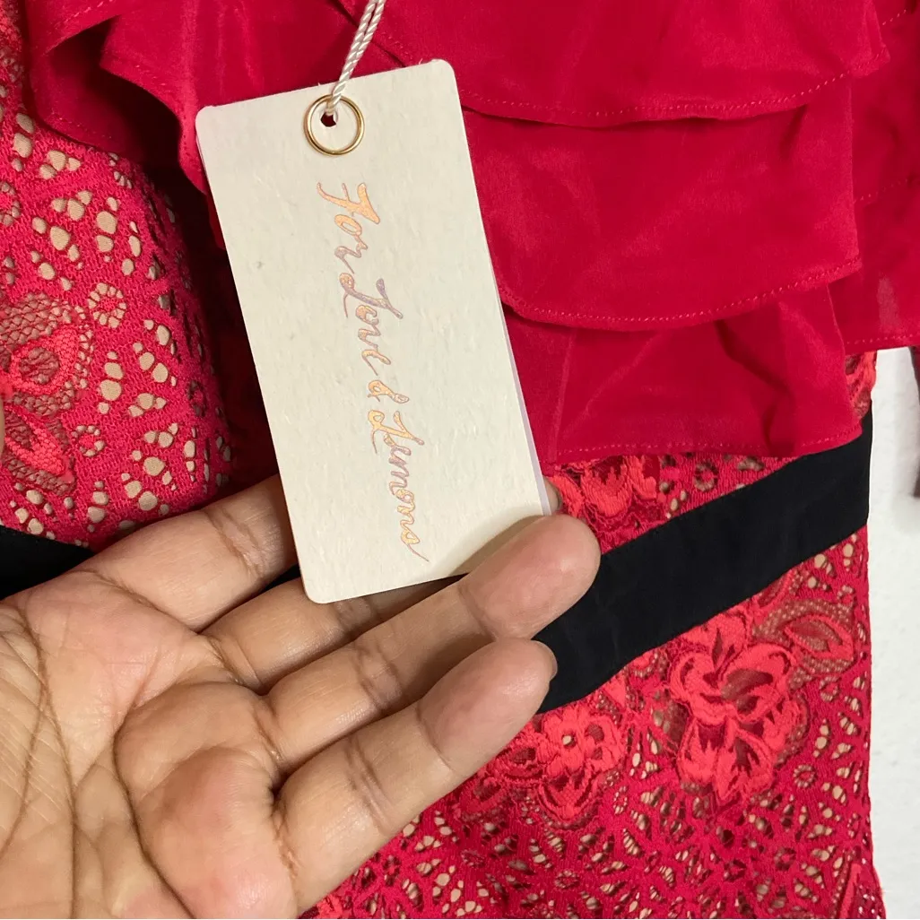 For Loves and Lemons Red Hot Chianti Off The Shoulder Size S - Image 7