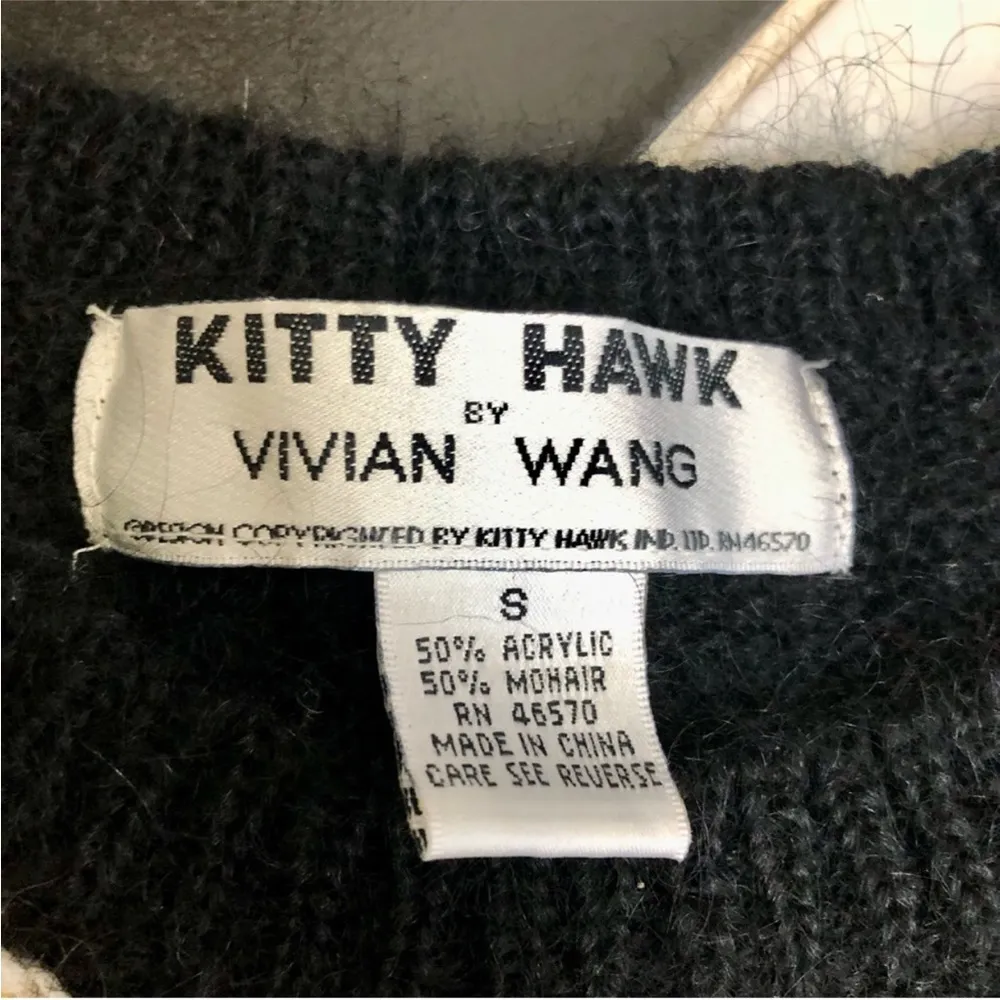 Vintage 80s Vivian Wang Kitty Hawk Oversized Sweater Floral Pattern Mohair sz S Multiple - Image 8