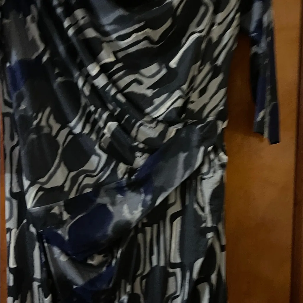 Maxmara Womens Midi Dress Black, Blue, Grey Pattern Size 42 - Image 5