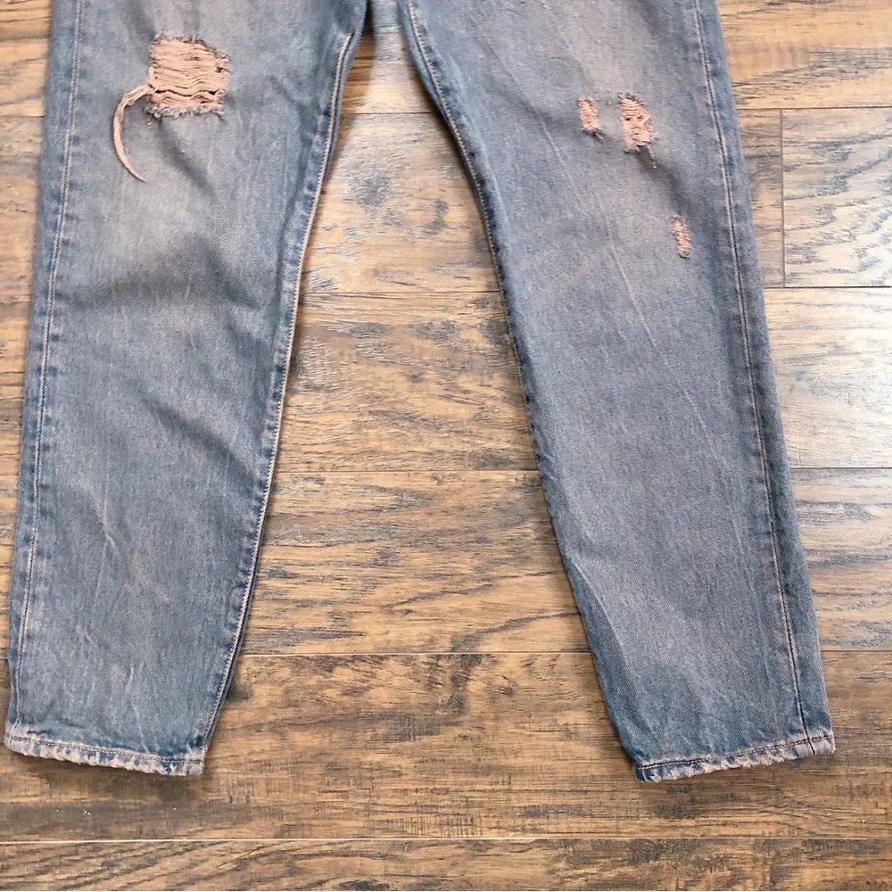 Levi’s • Wedgie Icon Jean cropped straight leg distressed dyed tinted orange - Image 9