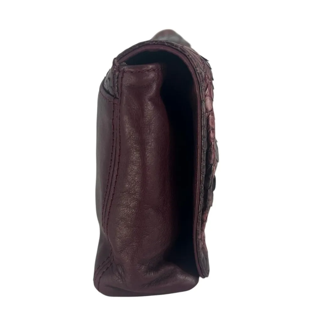 LAI Real Python Skin Leather Clutch Purple - Image 5