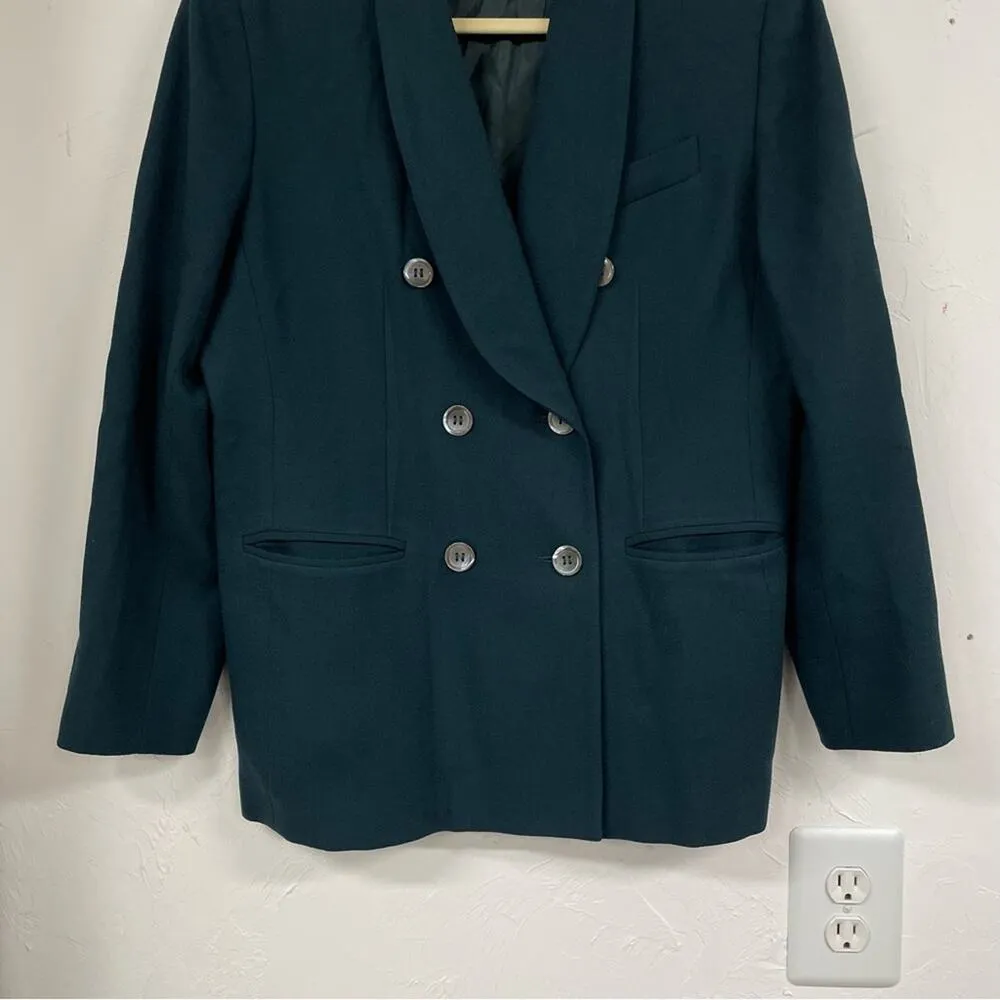 Vintage Jones New York Green Oversized Boyfriend Fit Blazer Jacket 12P - Image 6