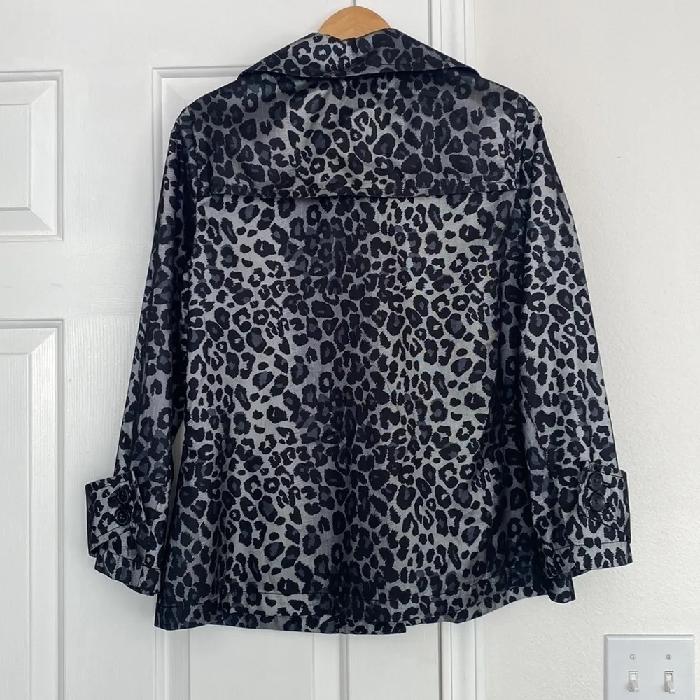 Ruby Rd cheetah print jacket with large black buttons. - Image 4