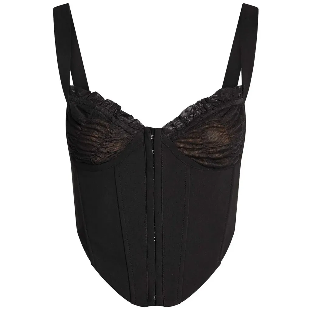 I am Gia I.am.Gia Elegant lace trim Black Corset Top - Image 2