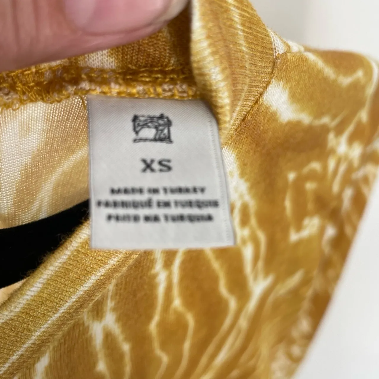 Scotch & Soda Women's Sun Ray Yellow Tie & Dye Print Bodycon Midi Dress Size XS‎ White - Image 11