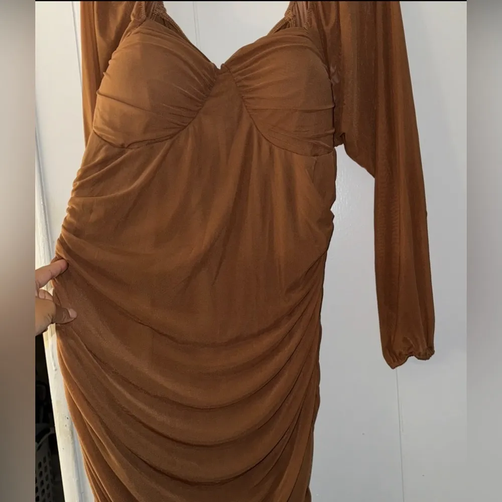 Bluebell Midi Dress Brown Size 3X - Image 4