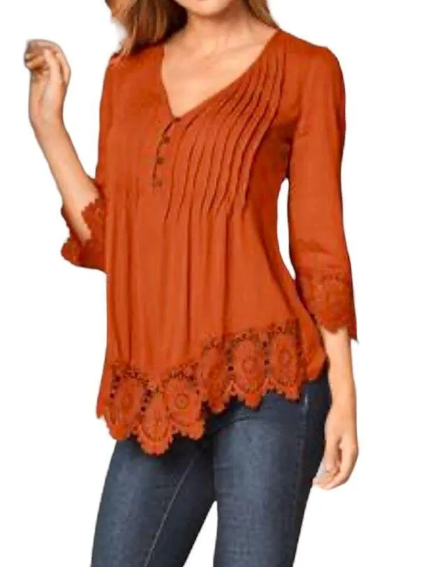 Venus Lace Detail Button Up Top - Image 3