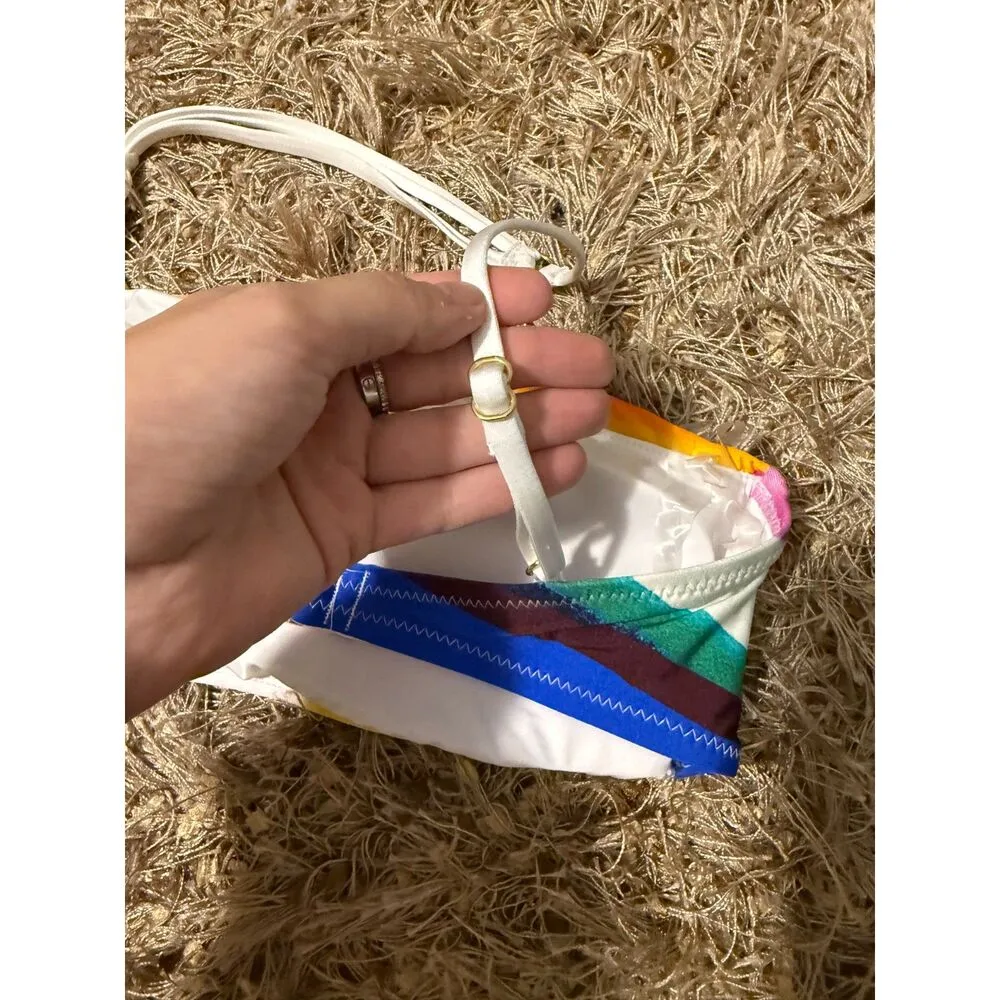 Sunshine 79 Rainbow One Shoulder Swimsuit Bikini Top Pink Size 6 - Image 7