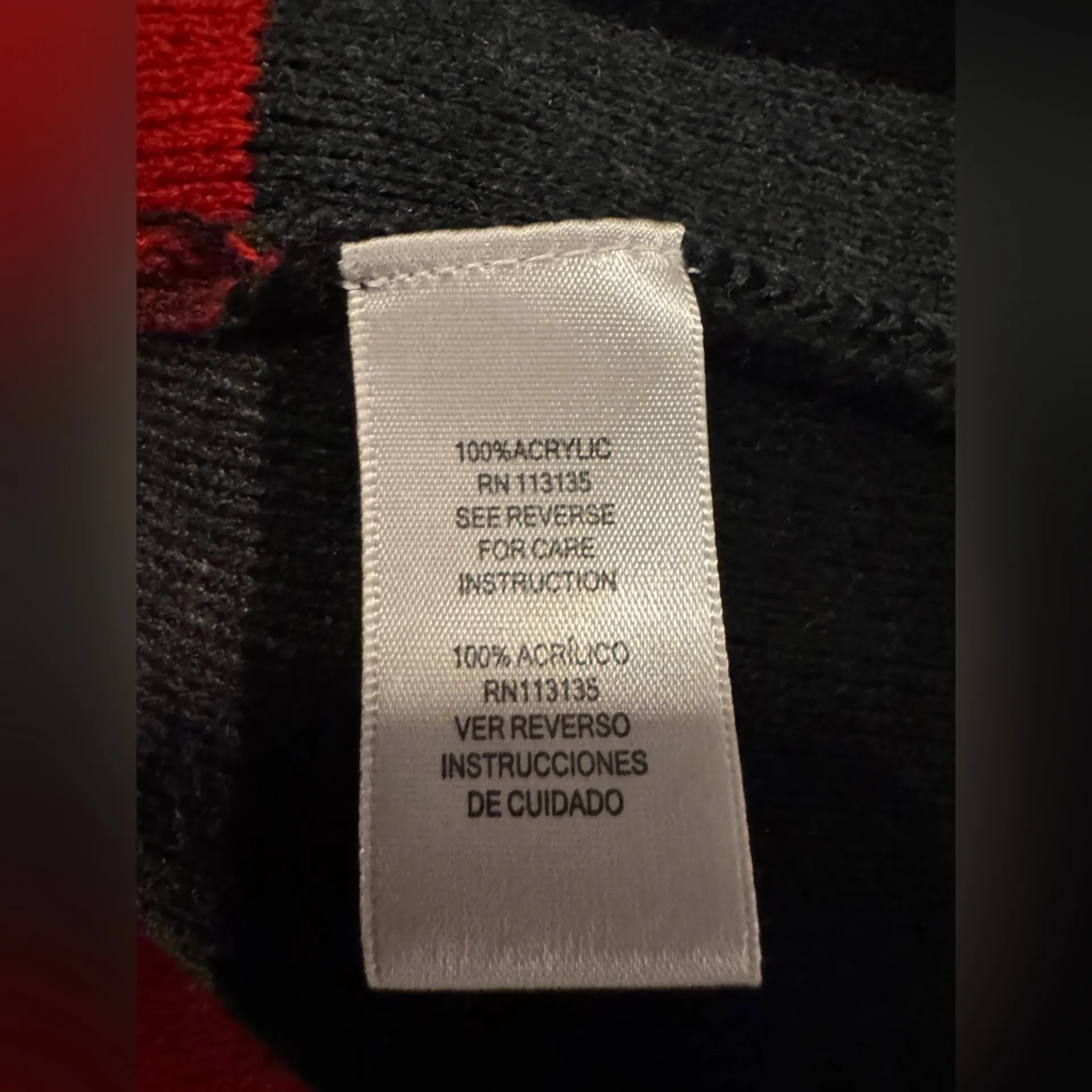 Leo & Nicole Black and Red  Knit Cardigan - Image 4