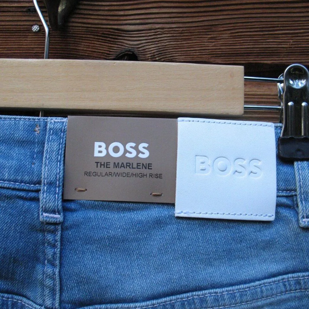 NWT Boss Orange Hugo BOSS Womens Marlene Wide Leg High Waist Jeans Blue Size 26 - Image 12
